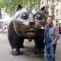 Metal craft bronze botero statue cat sculpture for garden decoration